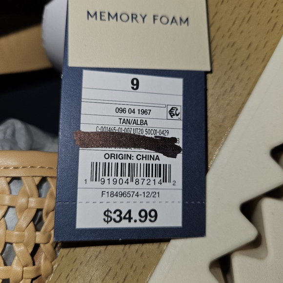 Universal Thread Alba Platform Memory Foam Heeled Sandals in Tan, US Women's 9 - Picture 9 of 9